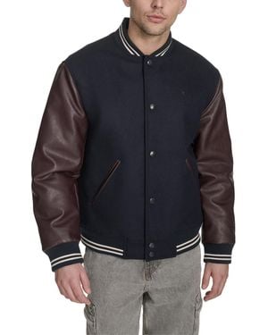 Champion Mixed Media Varsity Jacket - Blue