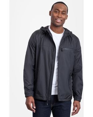 Calvin Klein Logo Hooded Windbreaker - Blue