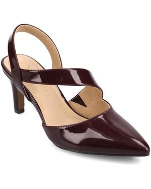 Journee Collection Scarlett Asymmetrical Pointed Toe Pumps - Brown