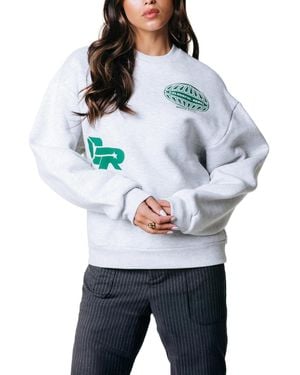 Colourful Rebel Racer Logo Dropped Shoulder Sweat - Gray
