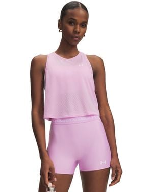 Under Armour Tech Sport Crew Neck Crop Tank Top - Purple