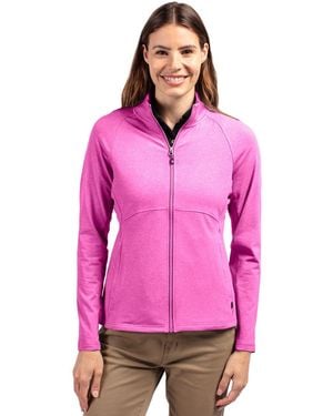Cutter & Buck Cutterbuck Cutter Buck Adapt Eco Knit Heather Recycled Full Zip Jacket - Pink
