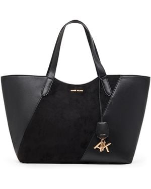 Anne Klein Multi Pieced Large Tote Handbag - Black
