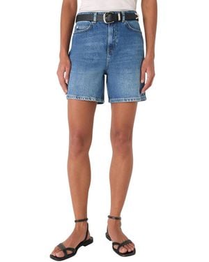 Whistles Mid-rise Relaxed Mid-thigh Shorts - Blue