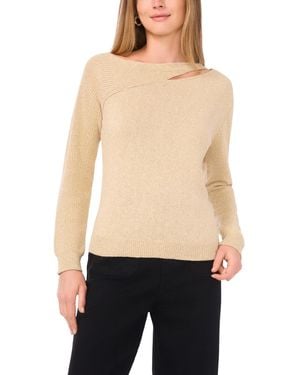 Vince Camuto Metallic Asymmetric Cutout Sweater - Natural