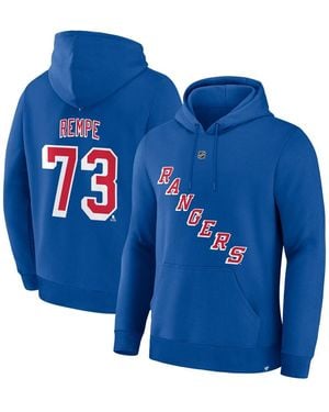 Fanatics Matt Rempeâ New York Rangers Authentic Stack Name Number Hoodie - Blue
