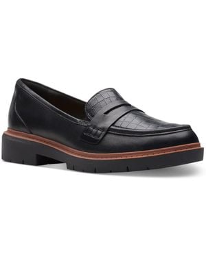 Clarks Westlynn Ayla Round-toe Penny Loafers - Black