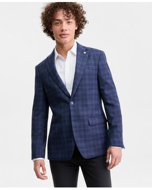 Tom Baine Slim-fit Waffle Stretch Sport Coat - Blue
