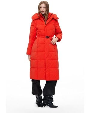 Desigual Long Padded Coat, Polyurethane - Red