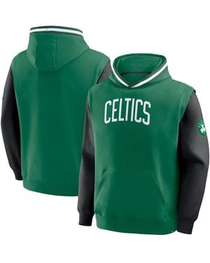 Fanatics Kelly Green/black Boston Celtics Half Court Shot Clock Fastbreak Hoodie