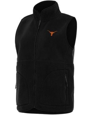 Antigua Texas Longhorns Nostalgic Full-zip Vest - Black