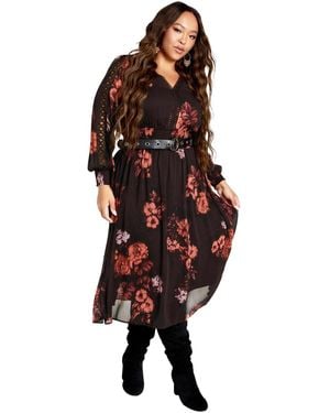 Avenue Plus Size Elena Dress - Brown
