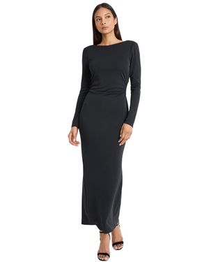 Donna Morgan Boat Neck Long-sleeve Maxi Dress - Black