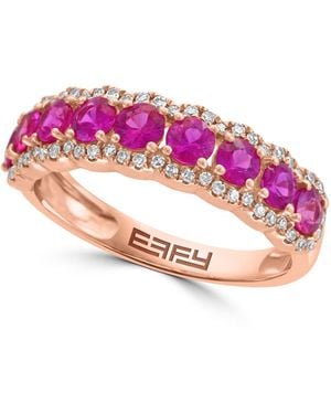Effy Diamond And Sapphire Ring (3/8 Ct. T.w. Diamond - Pink