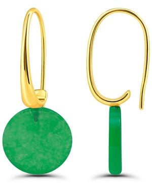 Macy's Genuine Howlite Chrysocolla Tear Drop On Hardwire Fishhook Closure Earrings - Green