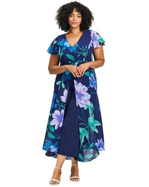 Avenue Plus Size Glam Jumpsuit - Blue