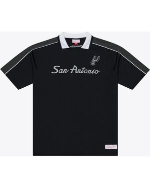 Mitchell & Ness San Antonio Spurs Polo Jersey - Black