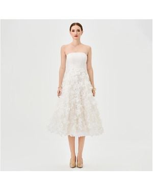 Bariano Strapless Midi Dress - White
