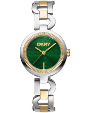 DKNY Open Link Quartz Two-tone Stainless Steel Bracelet Watch 28mm - Green