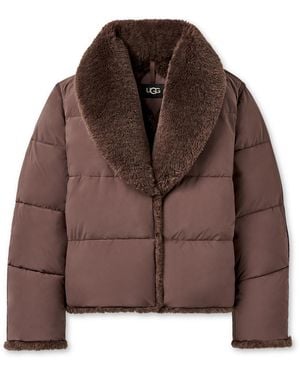 UGG Wylda Oversized-fit Shawl Collar Puffer Jacket - Brown