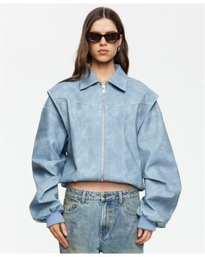 Lioness Vista Spread Collar Bomber Jacket - Blue