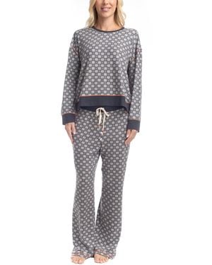 Ocean Pacific 2-pc. Waves For Days Knit Pajamas Set - Gray