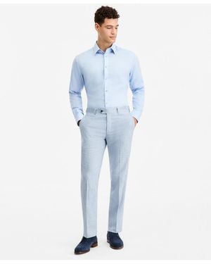 BarIII Slim-fit Linen-blend Suit Separates Pants - Blue