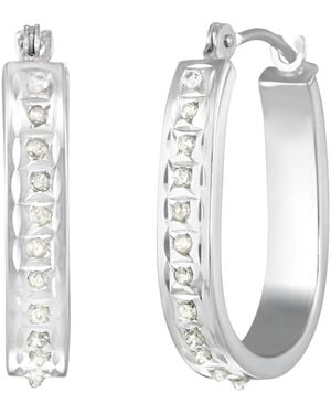 Macy's Diamond Small Hoop Earrings (0.01 Ct. T.w. - White