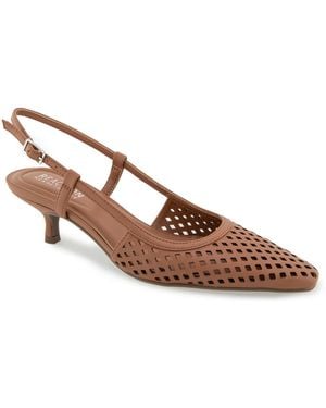 Kenneth Cole maggie Perf Slingback Kitten Heel Pumps - Brown