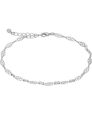 2028 Silver-tone Chain Anklet - Gray