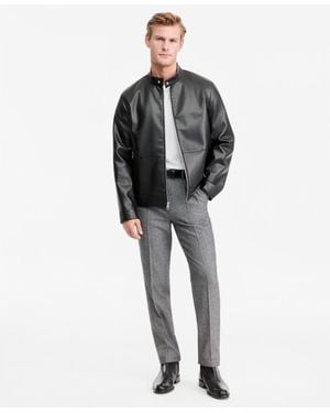 Calvin Klein Leather Moto Jacket - Black