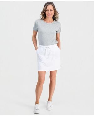 Style & Co. Petite Drawstring-waist Knit Skort - White