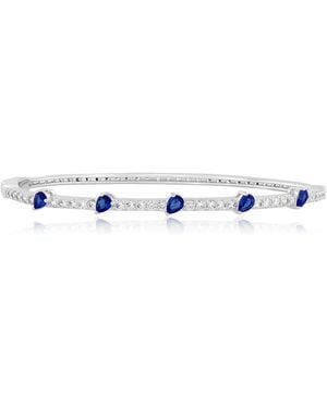 Simona Radiant Pear-shaped And Round Cubic Zirconia Bangle - Blue