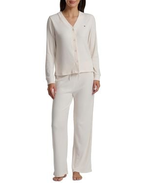 Tommy Hilfiger 2-piece Long Sleeve Cardigan And Pants Set - Gray