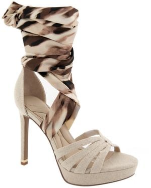Kenneth Cole Nikkii Ankle-wrap Platform Sandals - Metallic