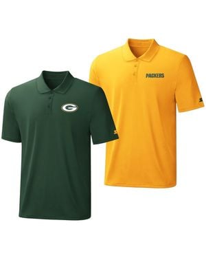 Starter Green Bay Packers Short-sleeve Classic-fit Polo - Yellow