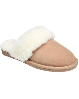 French Connection Genuine Sheepskin Fur Band Slipper - Natural