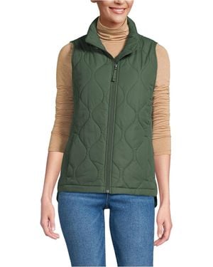 Lands' End Featherfree Onion Quilted Insulated Vest - Green