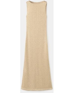 Mango Sequin Detail Knitted Dress - White
