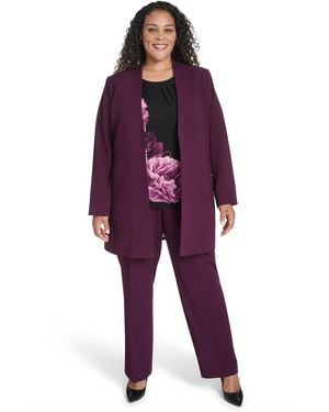 Calvin Klein Plus Size Long Sleeve Blazer - Purple