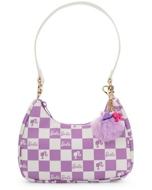 Barbie Girl's Checkered Kids Hobo Handbag - Pink