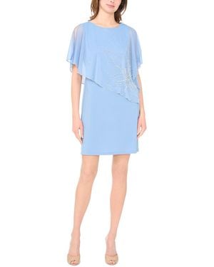 Msk Crew Neck Short Dress - Blue
