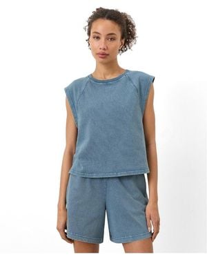 Pact Organic Cotton Weekends Raglan Muscle Tee - Blue