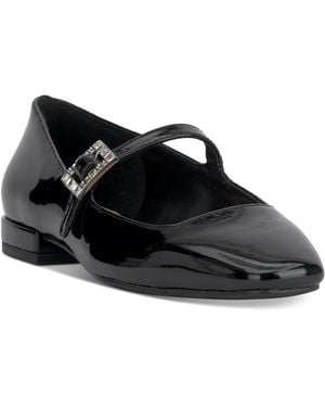 On 34th Saadet Rhinestone-buckle Mary Jane Flats - Black