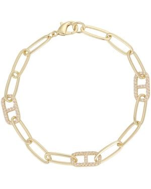Adornia Zircon Paperclip Chain Bracelet - Metallic