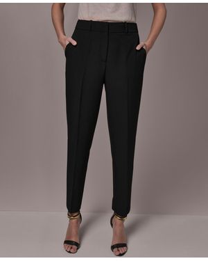 Donna Karan Flat Front Straight Pants - Black