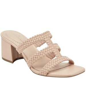 Bandolino Mumm Woven Square Toe Dress Sandals - Pink