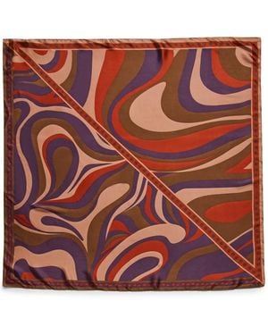 Steve Madden Swirly Girly Printed Square Scarf - Red