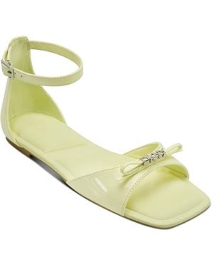 DKNY Dazey Ankle Strap Flat Sandals - Metallic