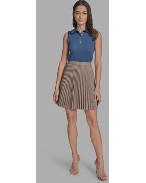 BCBGMAXAZRIA Pleated A-line Skirt - Blue